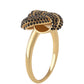 Pozlátený Strieborný Prsteň s Čiernym Spinelom
