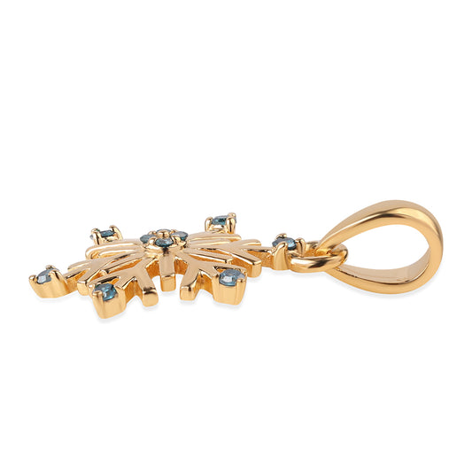 Pozlátený Strieborný Prívesok s Modrým Diamantom