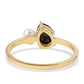 Pozlátený Strieborný Prsteň s Čiernym Spinelom a Bielou Sladkovodnou Perlou