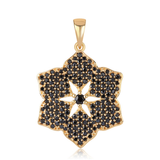 Pozlátený Strieborný Prívesok s Čiernym Spinelom