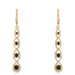 Pozlátené Strieborné Náušnice s Čiernym Spinelom