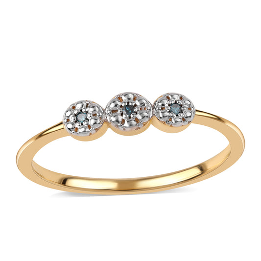 Pozlátený Strieborný Prsteň s Modrým Diamantom