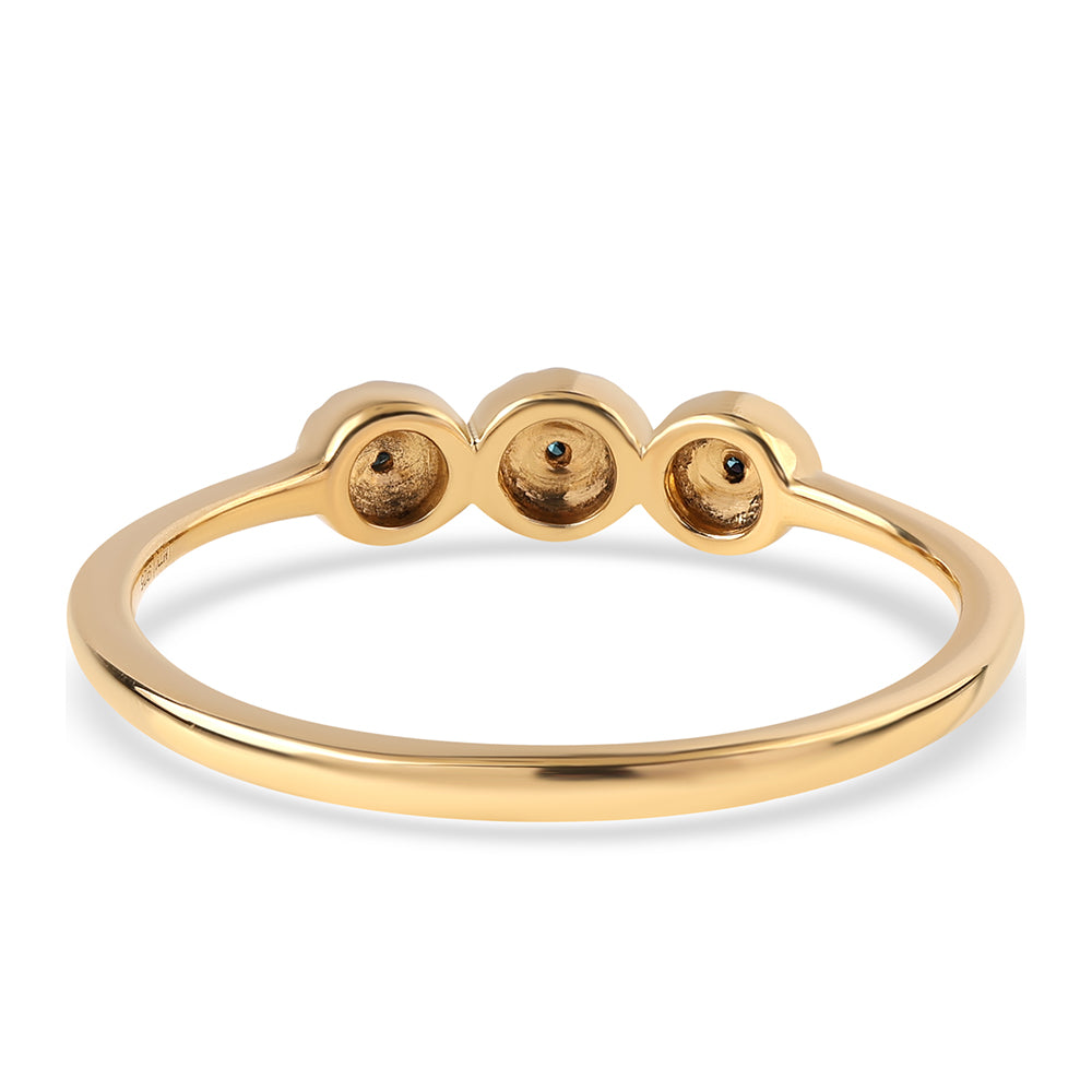 Pozlátený Strieborný Prsteň s Modrým Diamantom 3 