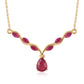 Pozlátený Strieborný Náhrdelník s Mozambickým Rubínom