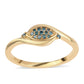 Pozlátený Strieborný Prsteň s Modrým Diamantom