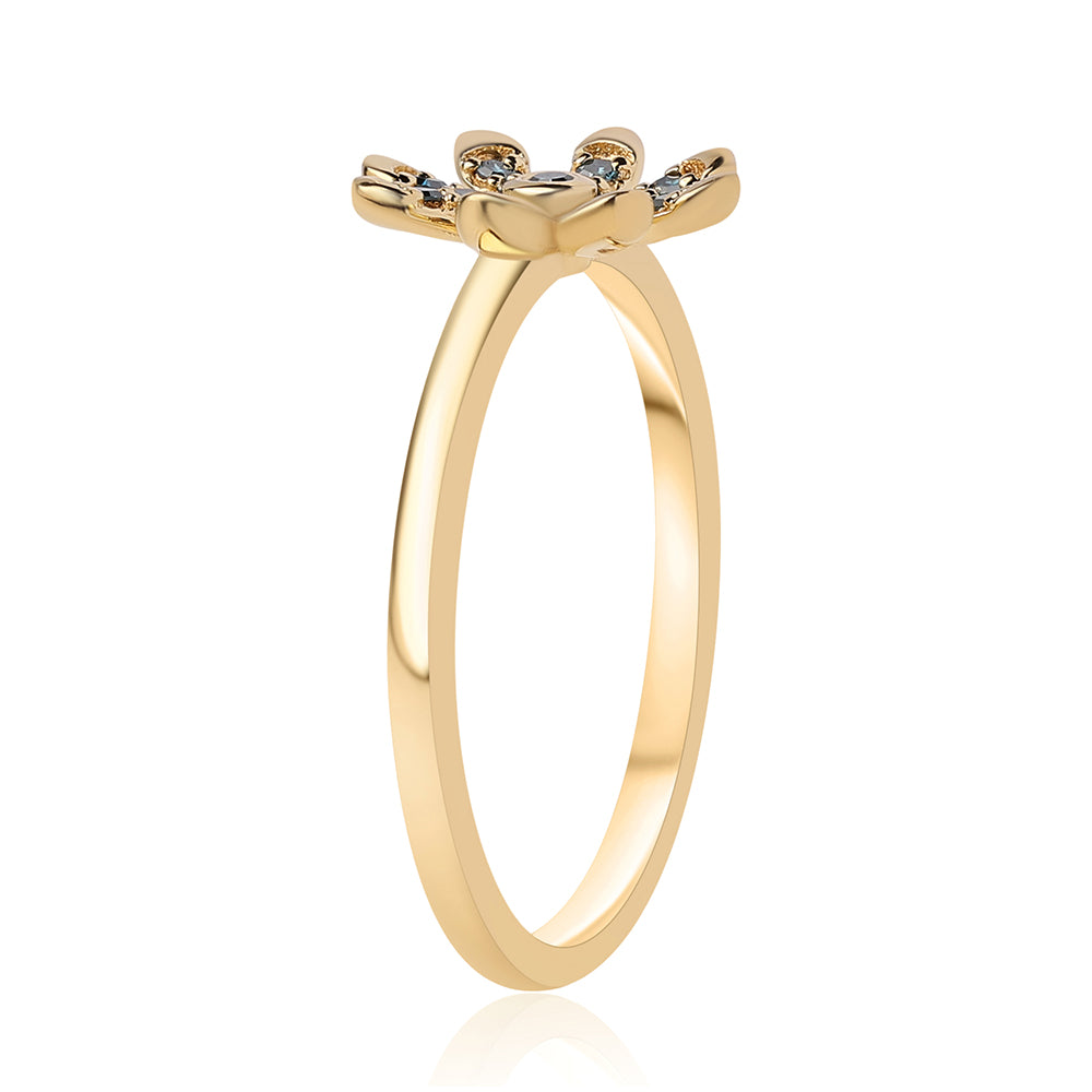 Pozlátený Strieborný Prsteň s Modrým Diamantom 2 