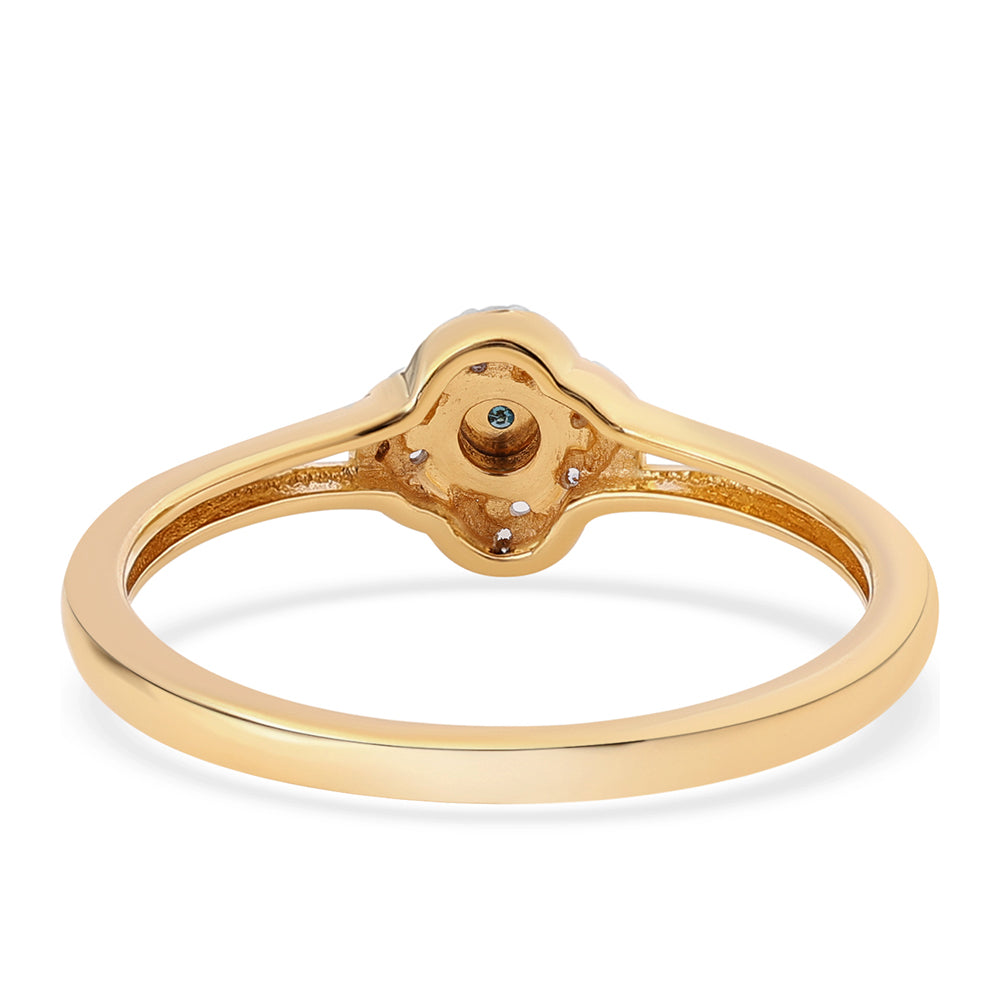 Pozlátené Strieborné Sada s Modrým Diamantom a Bielym Topásom ( Náušnice+Prsteň +Prívesok )