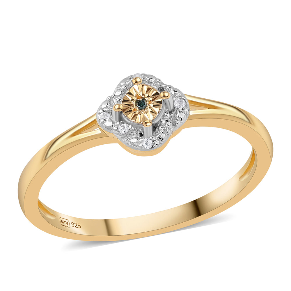 Pozlátené Strieborné Sada s Modrým Diamantom a Bielym Topásom ( Náušnice+Prsteň +Prívesok )