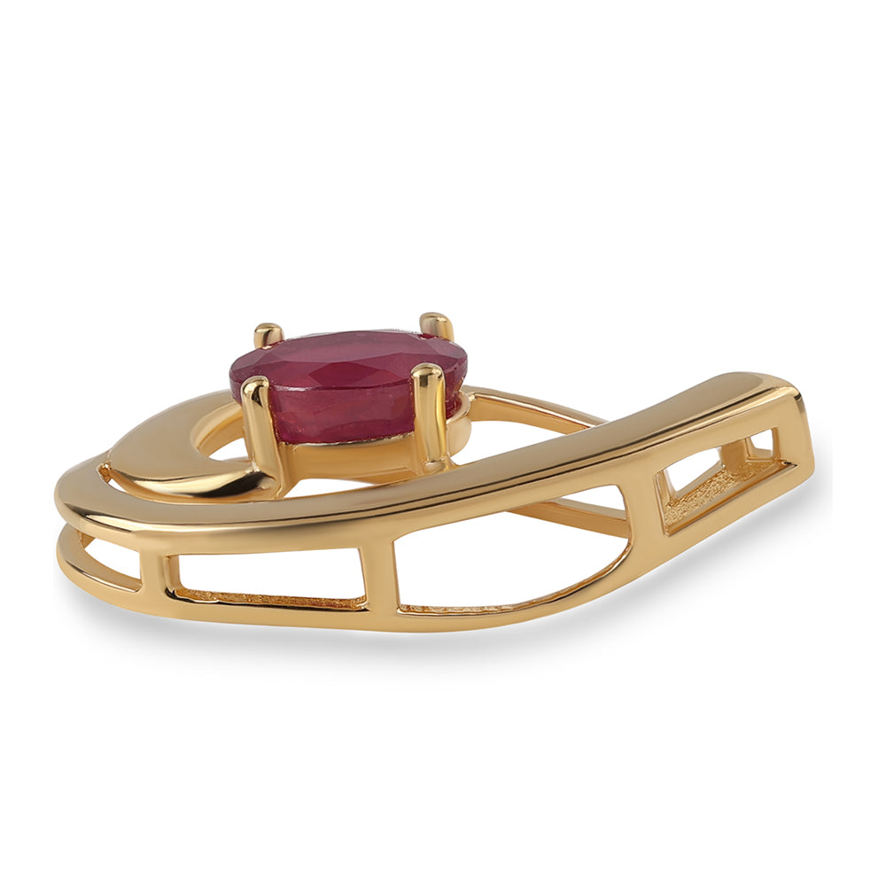 Pozlátený Strieborný Prívesok s Mozambickým Rubínom