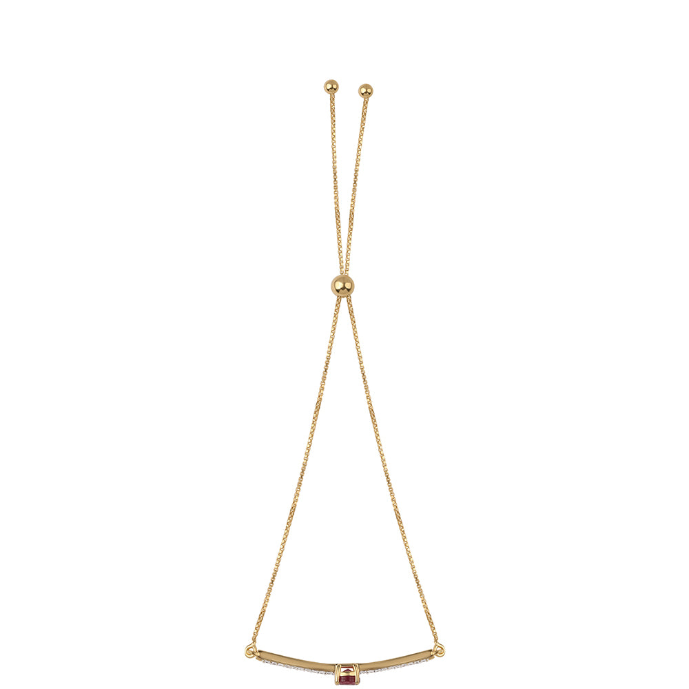 Pozlátený Strieborný Náramok s Mozambickým Rubínom a Bielym Topásom 3 