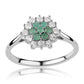 Strieborný Prsteň s Brazílskym Smaragdom a Bielym Topásom