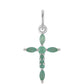 Kríž Strieborný Prívesok s Brazílskym Smaragdom