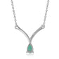 Strieborný Náhrdelník s Brazílskym Smaragdom a Bielym Topásom