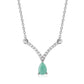 Strieborný Náhrdelník s Brazílskym Smaragdom a Bielym Topásom