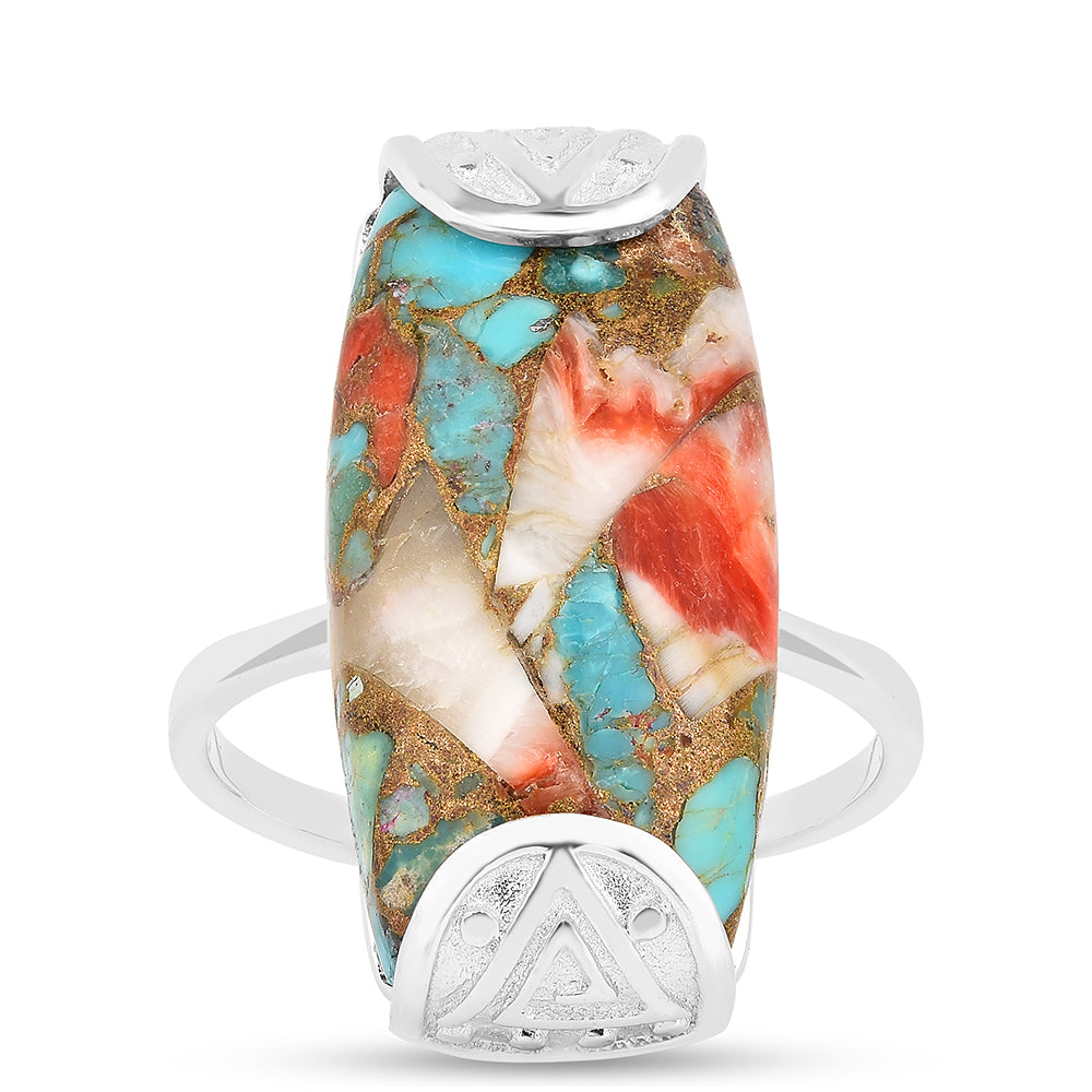 Strieborný Prsteň s Ustricovým Tyrkysom