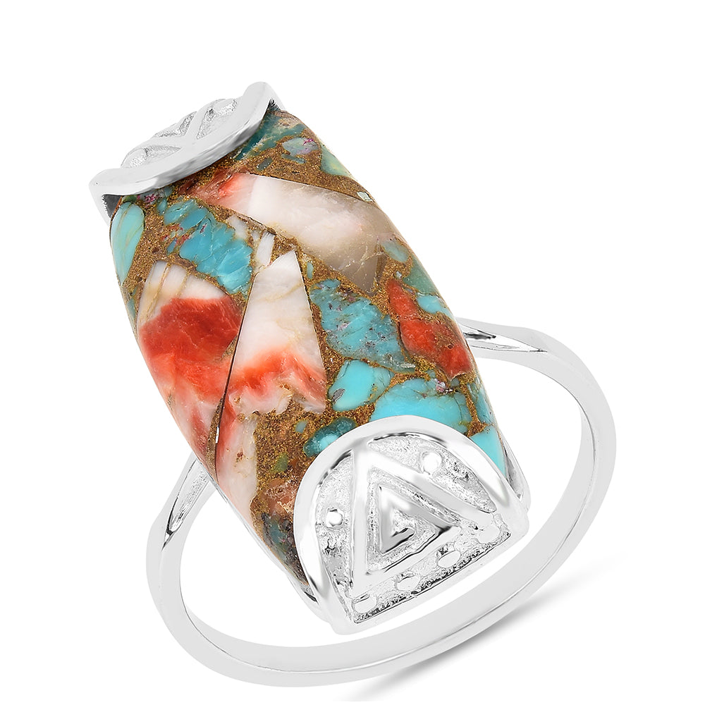 Strieborný Prsteň s Ustricovým Tyrkysom 2 