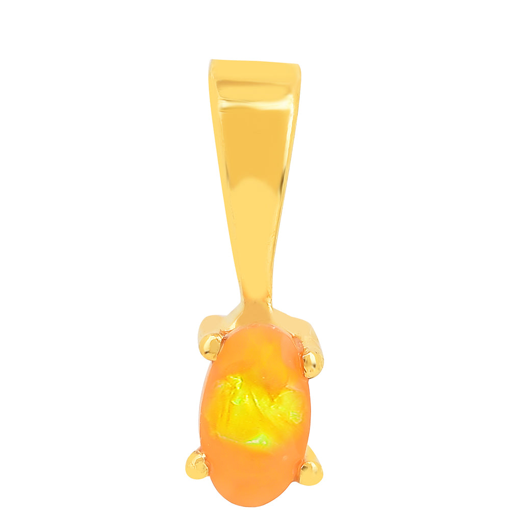 Pozlátený Strieborný Prívesok s Ohnivým Opálom