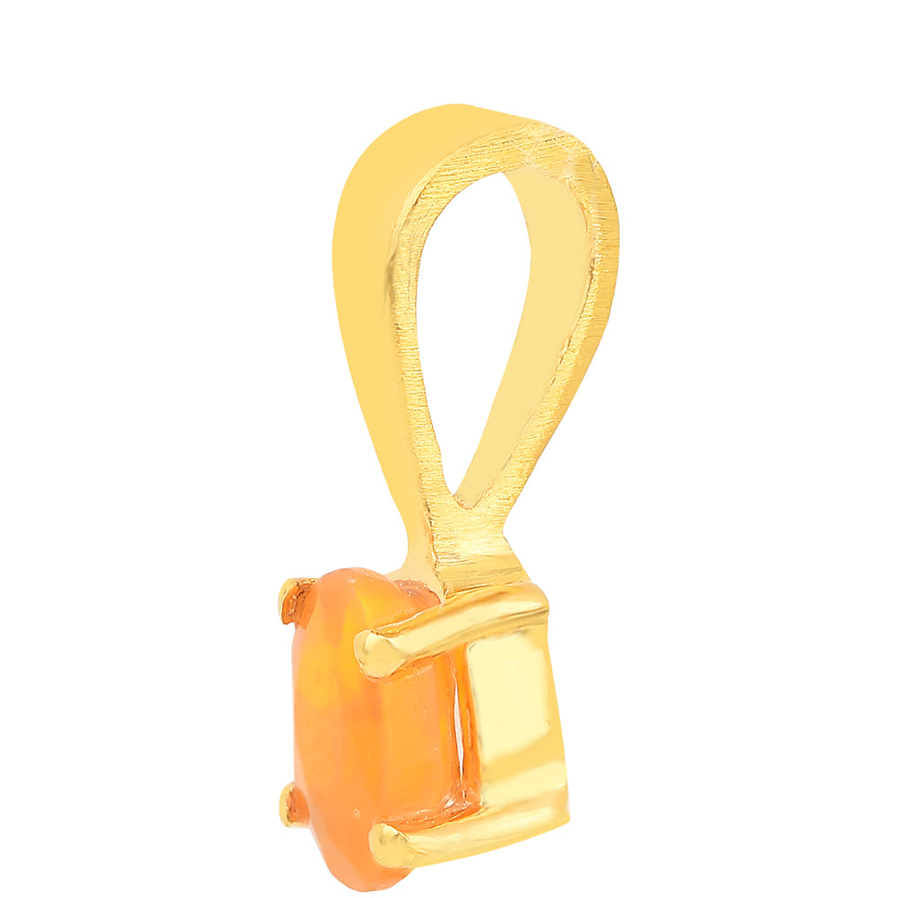 Pozlátený Strieborný Prívesok s Ohnivým Opálom 2 