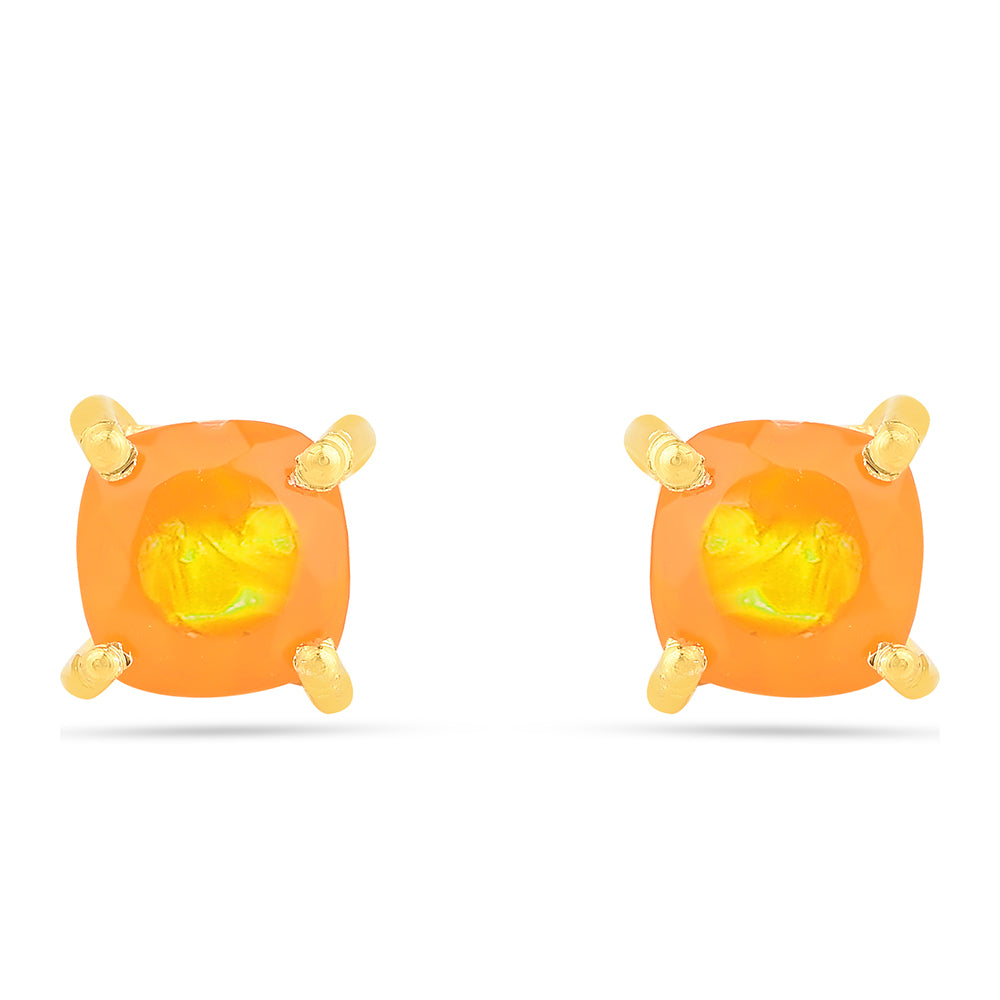 Pozlátené Strieborné Náušnice s Ohnivým Opálom 1 