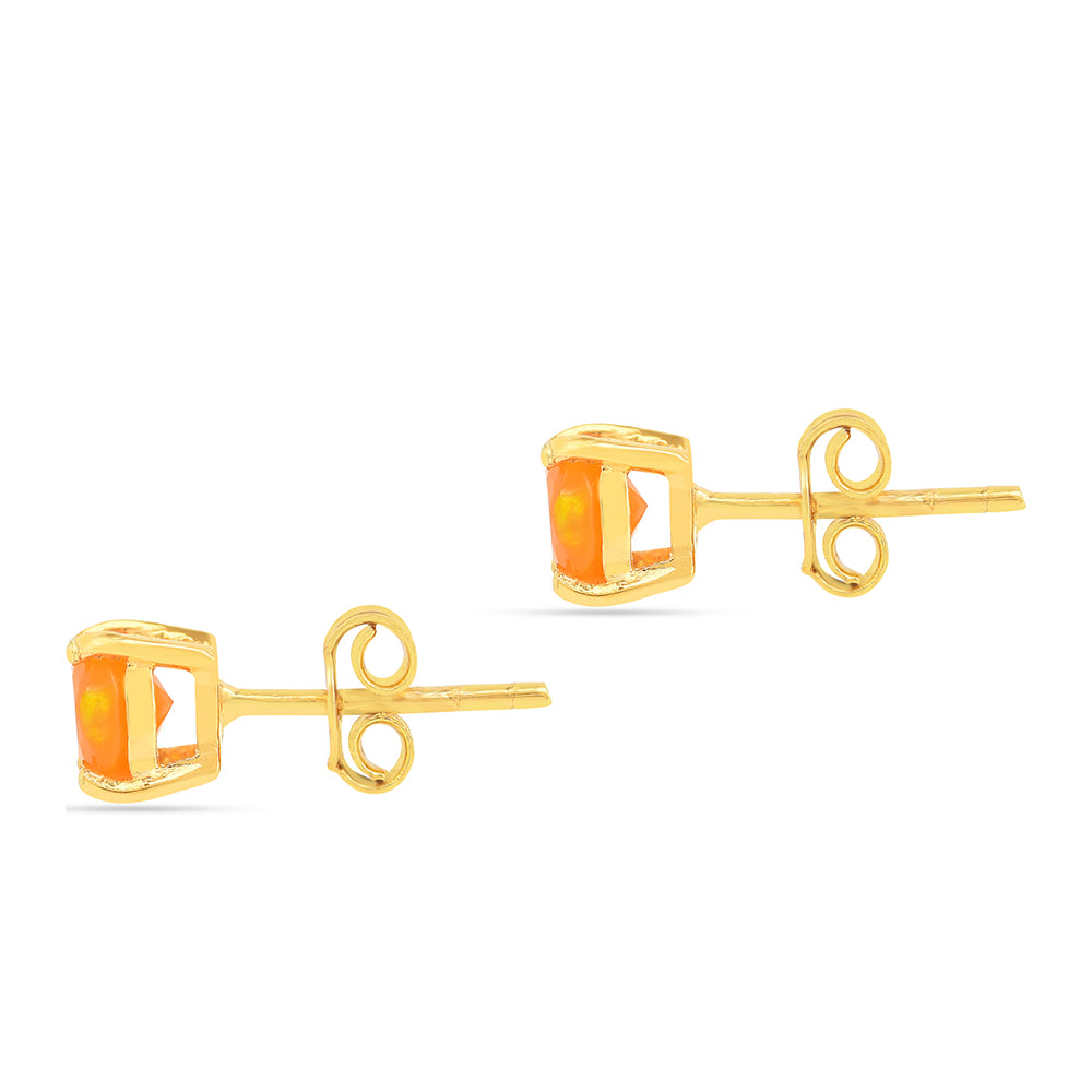 Pozlátené Strieborné Náušnice s Ohnivým Opálom 2 