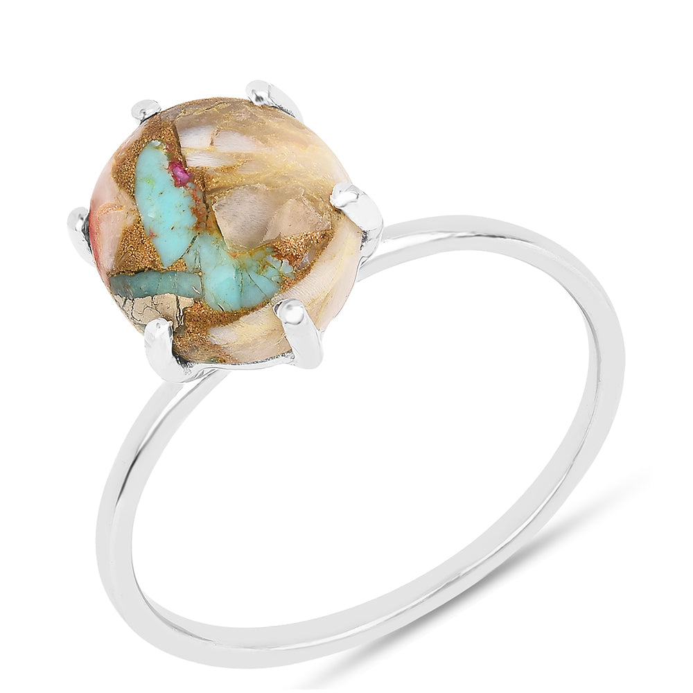 Strieborný Prsteň s Ustricovým Tyrkysom 2 