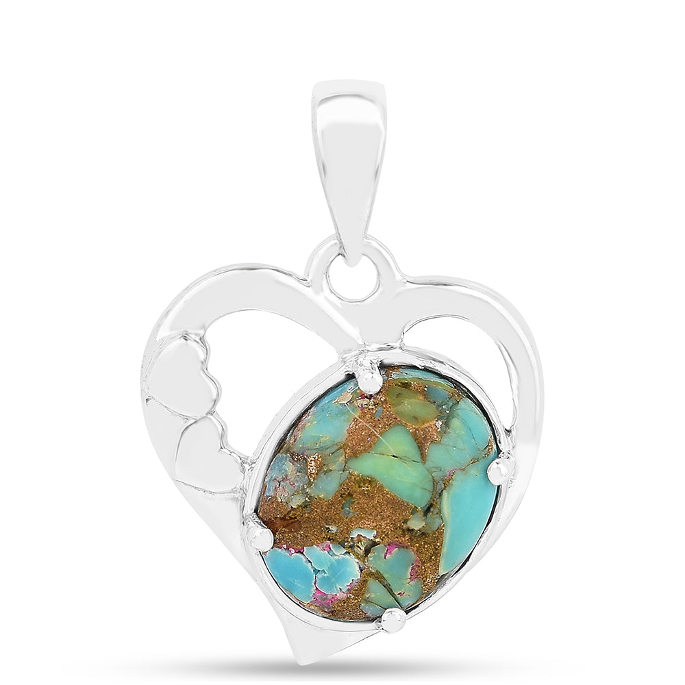 Strieborný Prívesok s Ustricovým Tyrkysom 1 