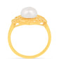 Pozlátený Strieborný Prsteň s S Krémovú Sladkovodnou Perlou