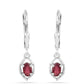 Strieborné Náušnice s Thajským Rubínom