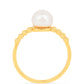 Pozlátený Strieborný Prsteň s S Krémovú Sladkovodnou Perlou
