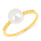 Pozlátený Strieborný Prsteň s S Krémovú Sladkovodnou Perlou