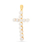 Kríž Pozlátený Strieborný Prívesok s S Krémovú Sladkovodnou Perlou
