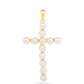 Kríž Pozlátený Strieborný Prívesok s S Krémovú Sladkovodnou Perlou