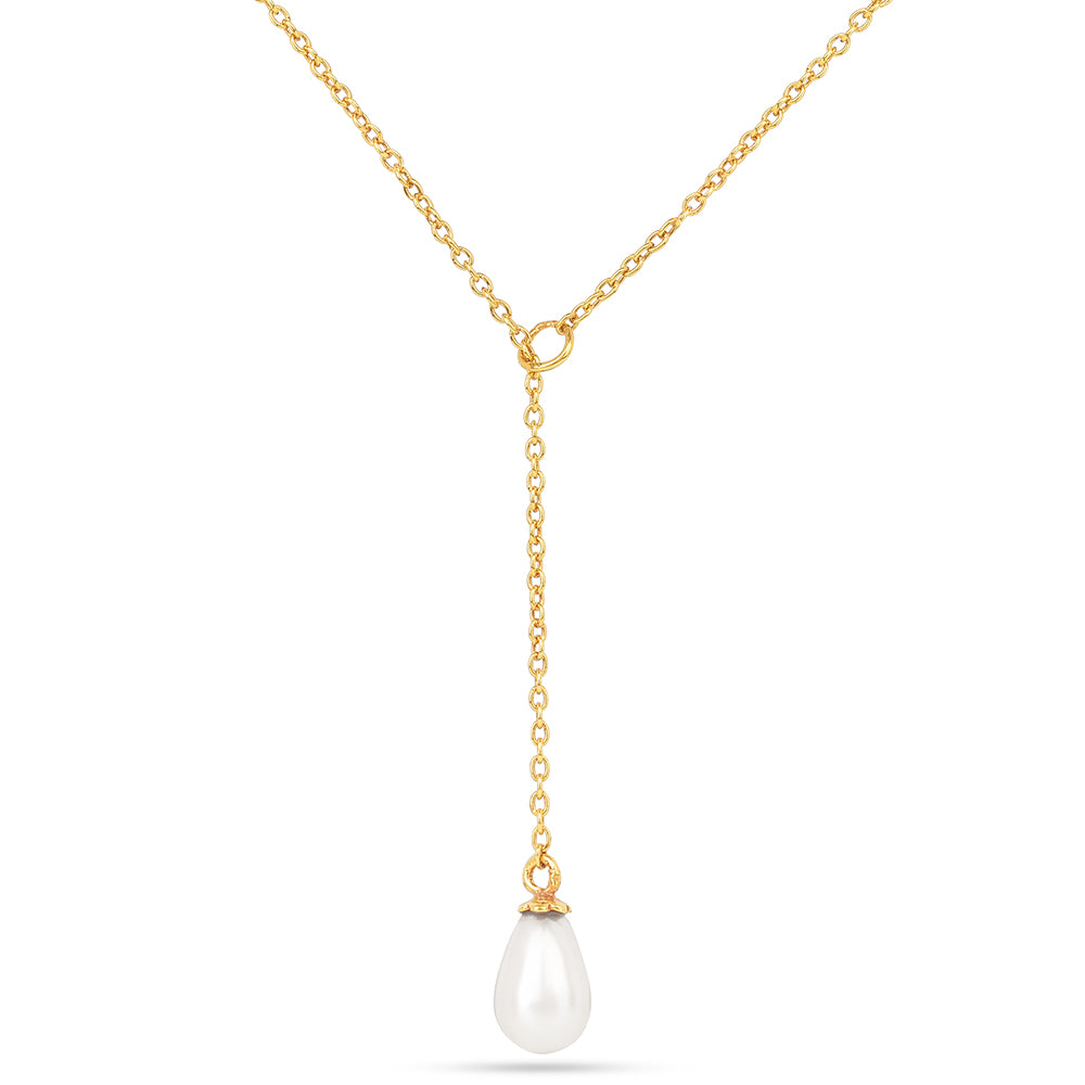 Pozlátený Strieborný Náhrdelník s S Krémovú Sladkovodnou Perlou 2 