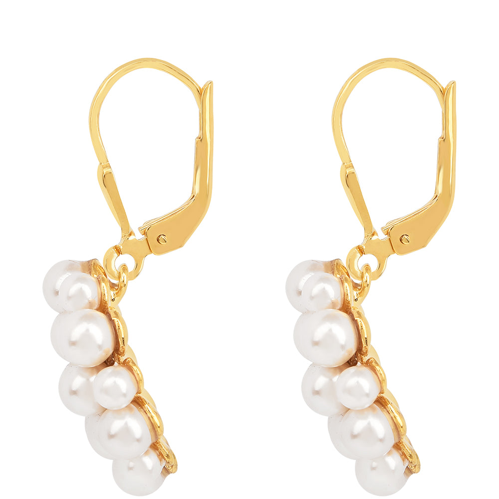 Pozlátené Strieborné Náušnice s S Krémovú Sladkovodnou Perlou 2 