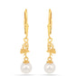 Pozlátené Strieborné Náušnice s S Krémovú Sladkovodnou Perlou
