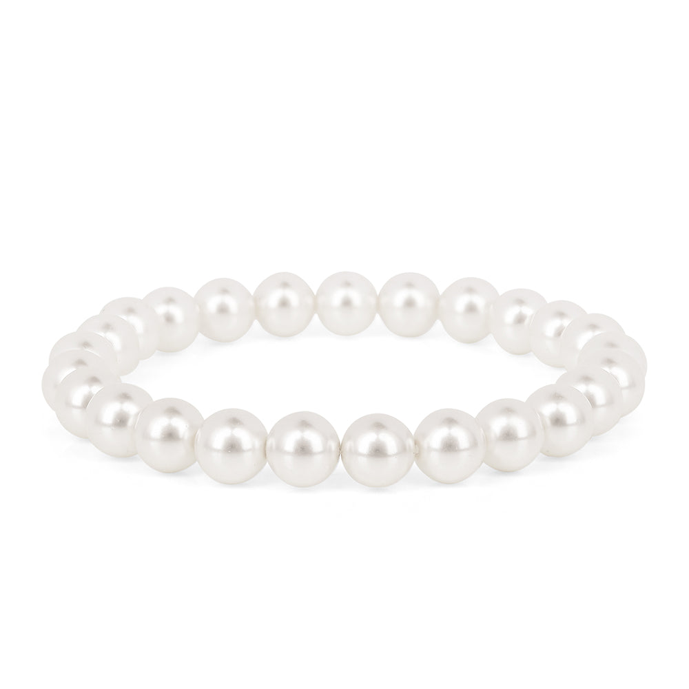 Pozlátené Strieborné Sada s S Krémovú Sladkovodnou Perlou ( Náušnice+Náramok )