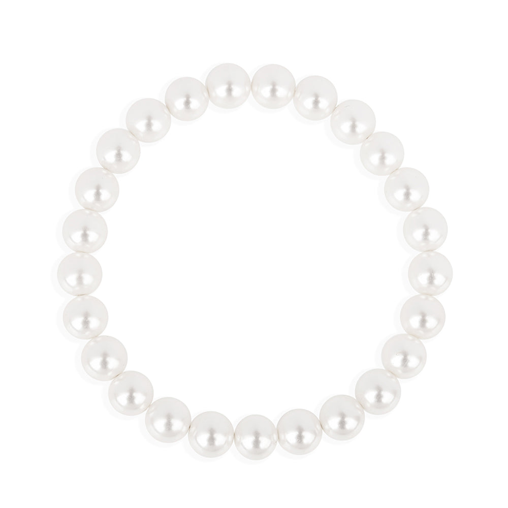 Pozlátené Strieborné Sada s S Krémovú Sladkovodnou Perlou ( Náušnice+Náramok ) 3 