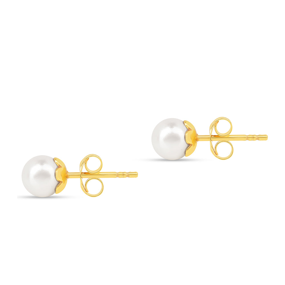 Pozlátené Strieborné Sada s S Krémovú Sladkovodnou Perlou ( Náušnice+Náramok ) 5 