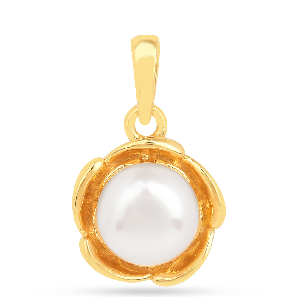 Pozlátený Strieborný Prívesok s S Krémovú Sladkovodnou Perlou 1 
