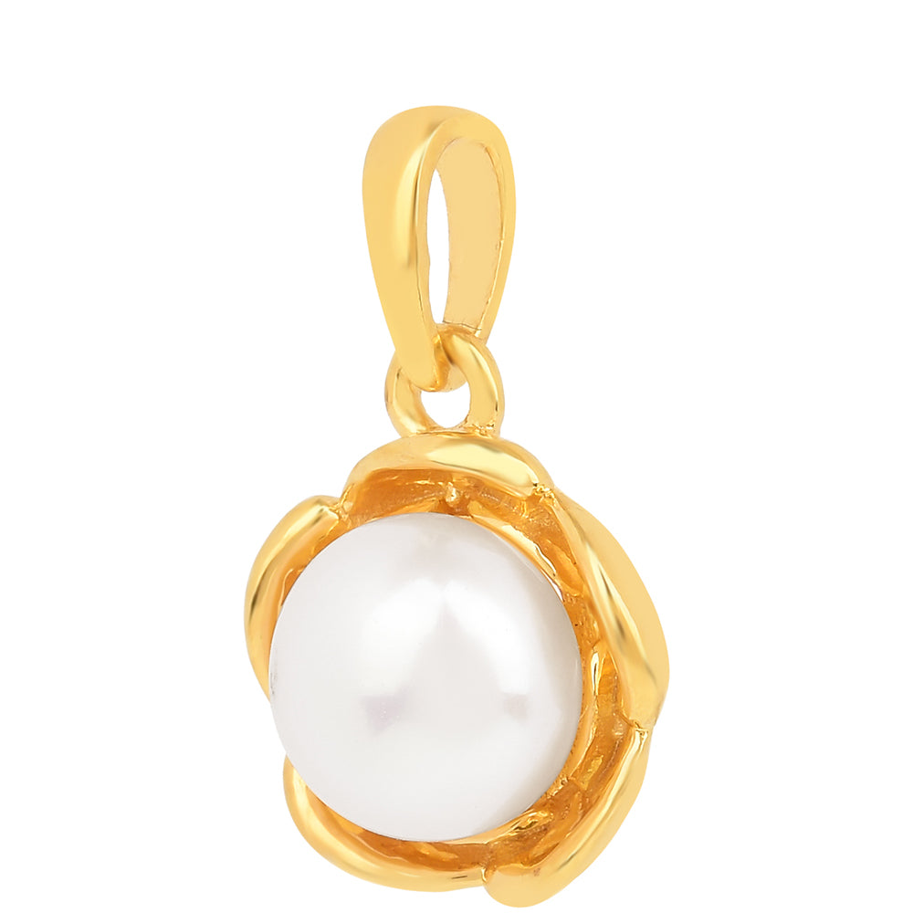 Pozlátený Strieborný Prívesok s S Krémovú Sladkovodnou Perlou 2 