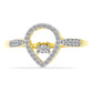 Pozlátený Strieborný Prsteň s Bielym Diamantom a Bielym Zirkónom