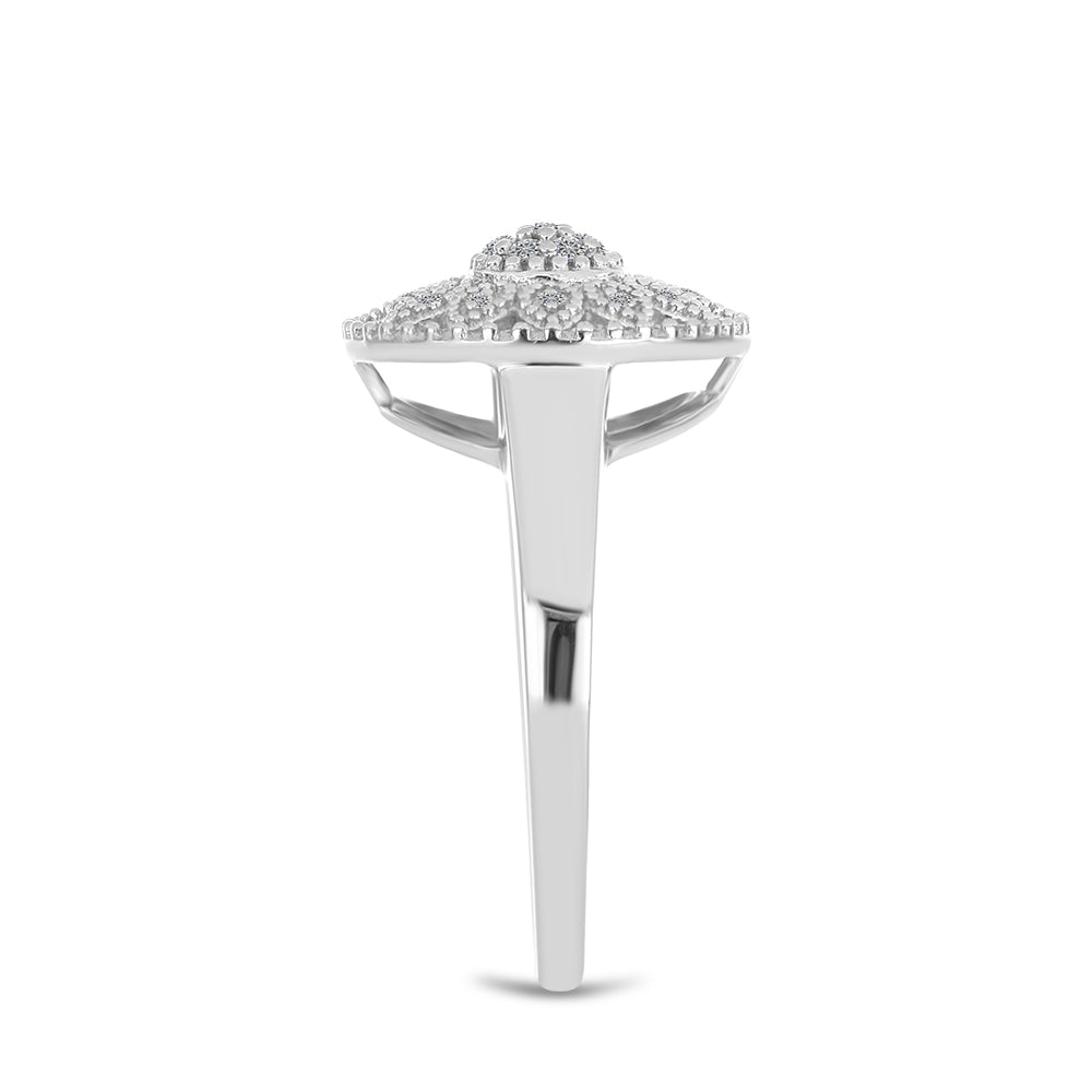 Strieborný Prsteň s Bielym Diamantom 4 