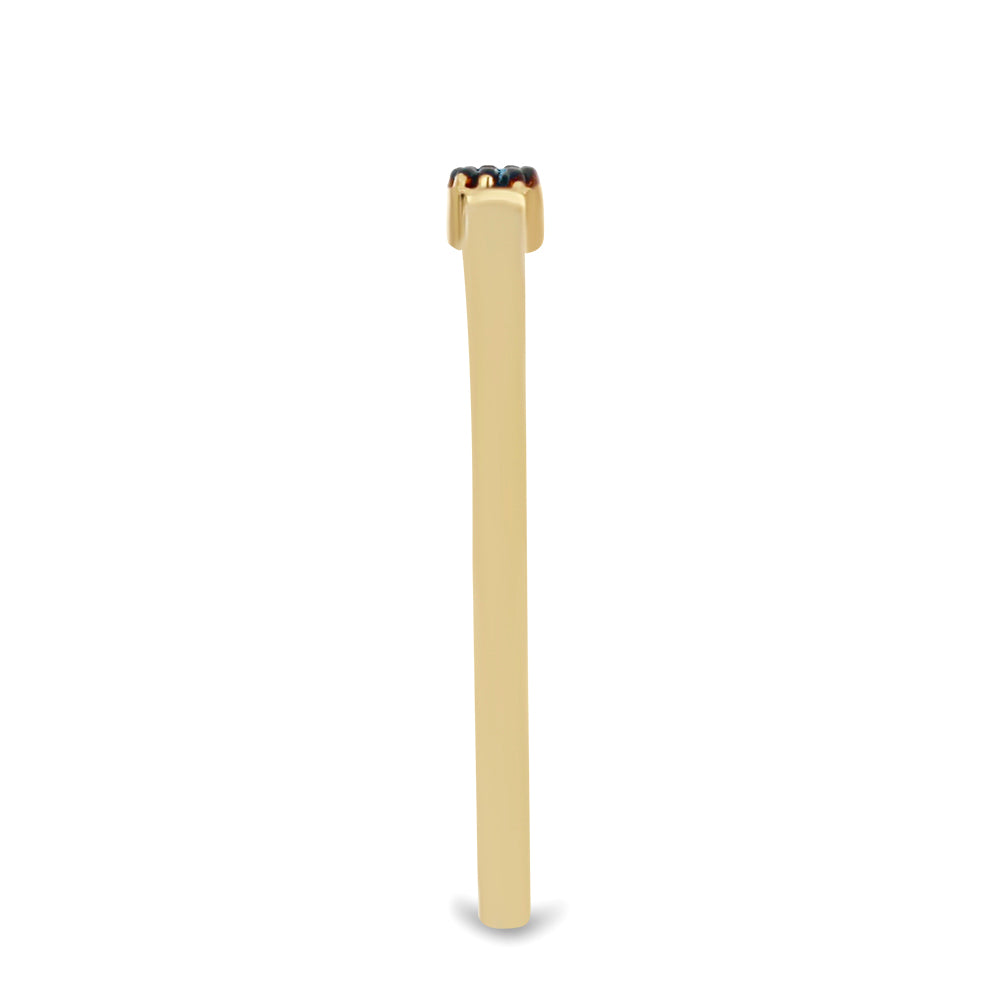 Pozlátený Strieborný Prsteň s Modrým Diamantom 4 