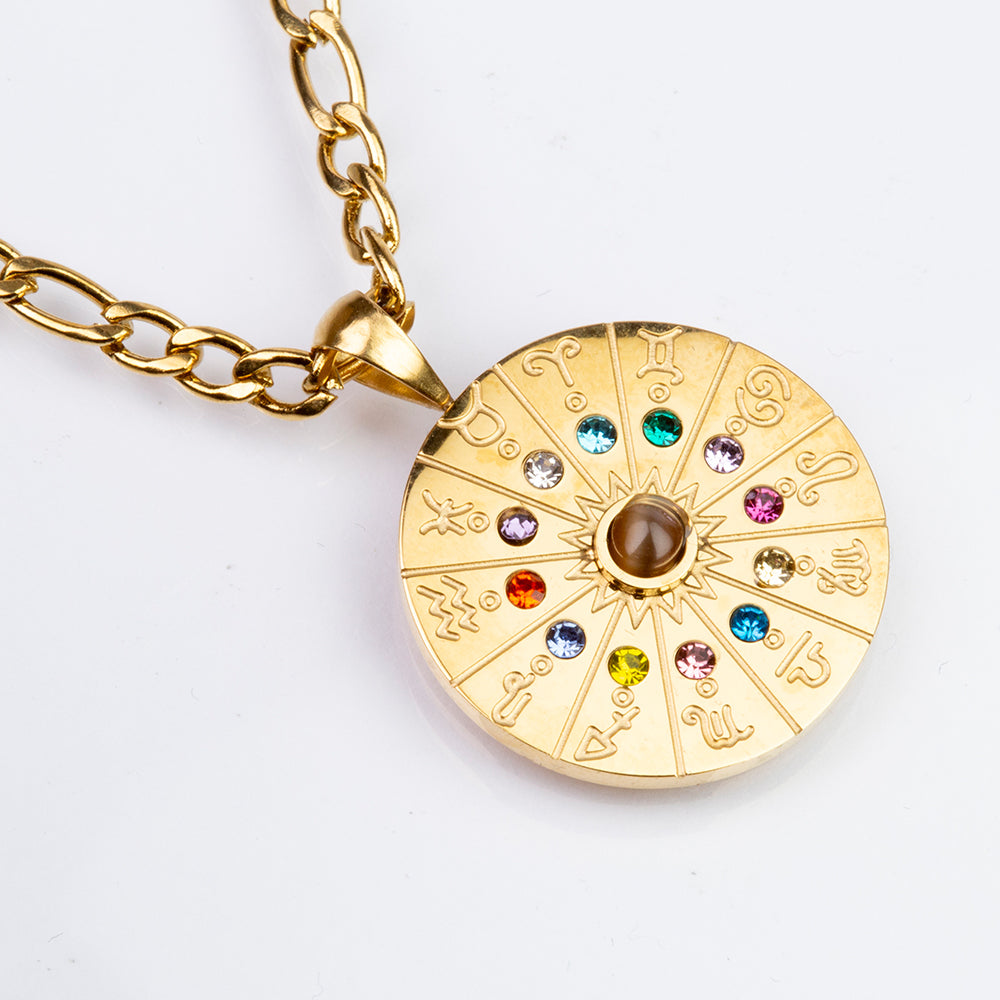 Pozlátený Zliatinový Náhrdelník s Tigrím Okom ( Náhrdelník+Prívesok ) 1 