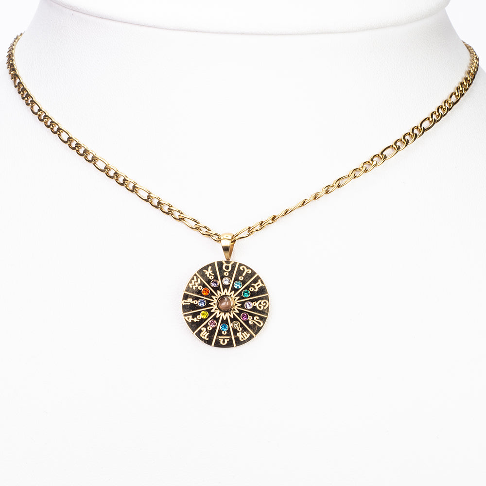 Pozlátený Zliatinový Náhrdelník s Tigrím Okom ( Náhrdelník+Prívesok )