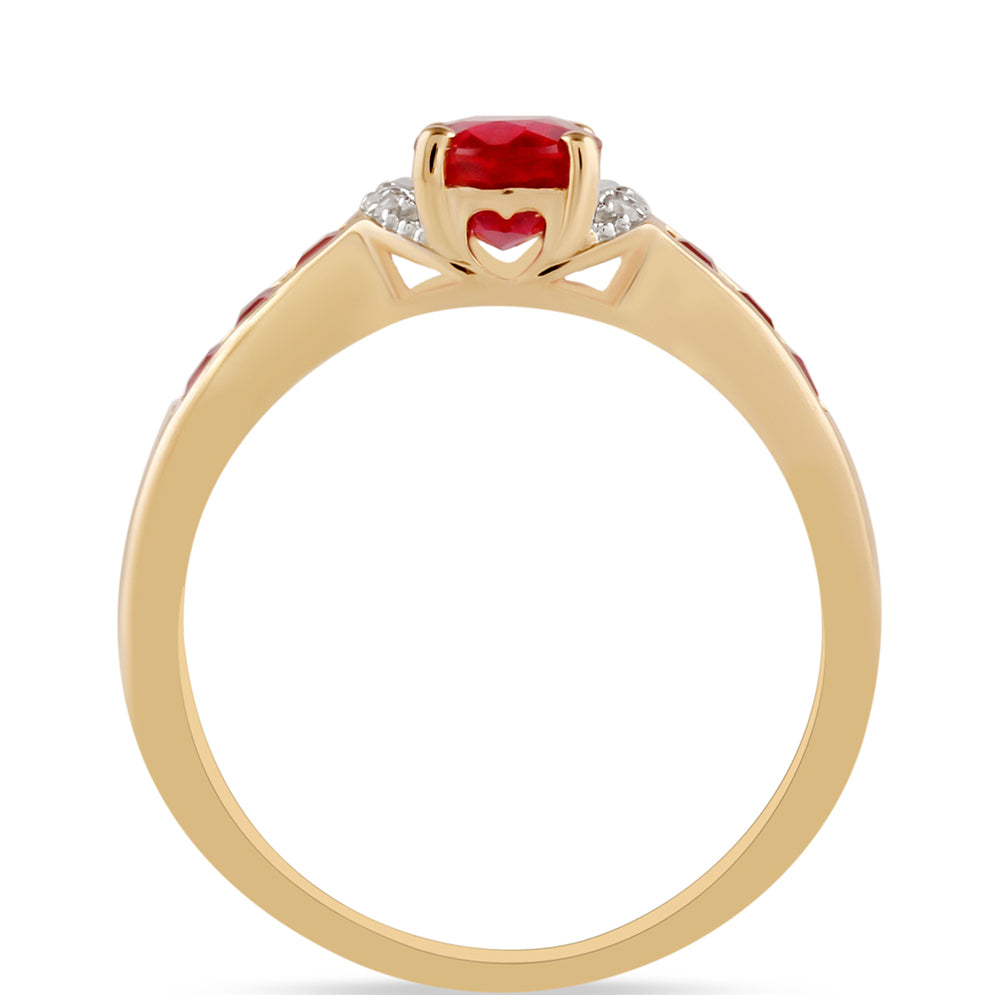 Zlatý Prsteň s Madagaskarským Rubínom a Bielym Zirkónom