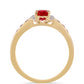 Zlatý Prsteň s Madagaskarským Rubínom a Bielym Zirkónom