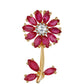 Pozlátený Strieborný Brošňa s Thajským Rubínom a Bielym Topásom