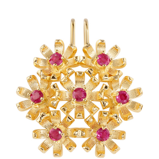 Pozlátený Strieborný Prívesok s Thajským Rubínom