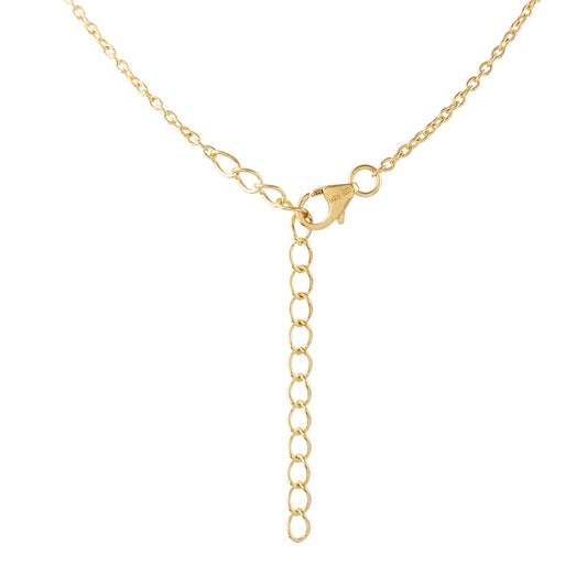 Pozlátený Strieborný Náhrdelník s Modrým Diamantom